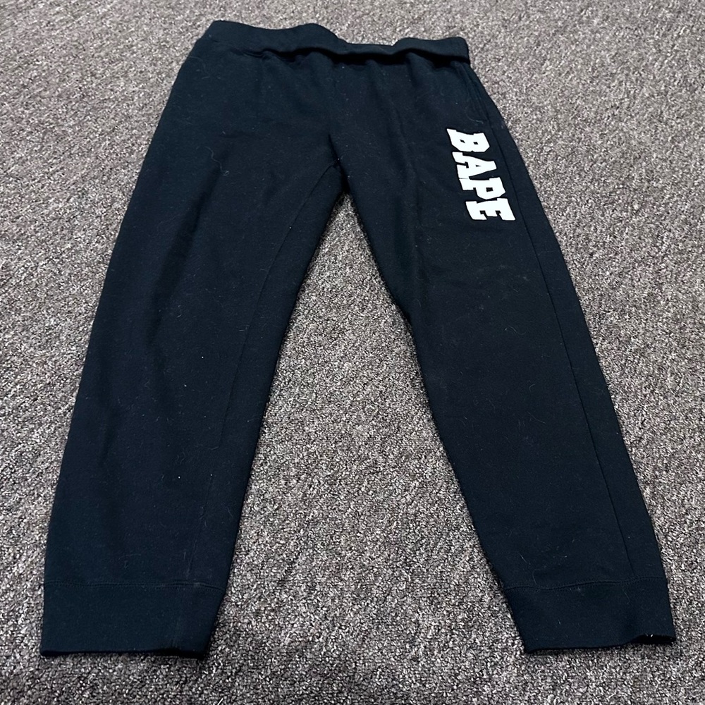 Bape A Bathing Ape M Men’s black joggers bottoms athletic pants warm EUC!